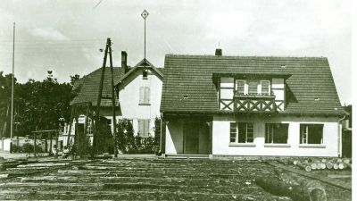 Nowe budynki mieszkalne przy tartaku 1938 r.