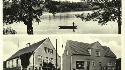 Jezioro, szkoła, sklep kolonialny 1941 r.