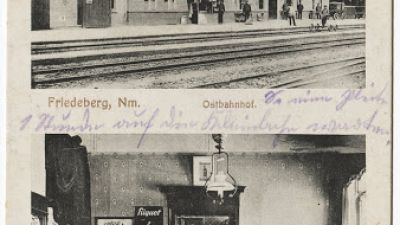 Dworzec kolejowy Strzelce Krajeńskie Wschód, wnętrze restauracji dworcowej 1919 r. - foto 1