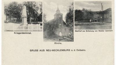 Pomnik ku czci poległych, kościół, gospoda 1931 r.